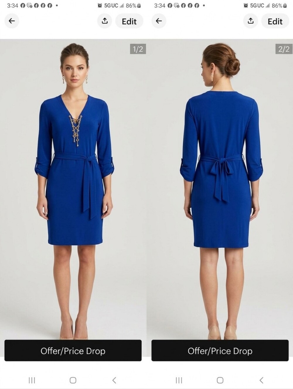 MICHAEL Michael Kors Dress Size Med is a beautiful blue polyester